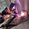 Jessica Flores welding