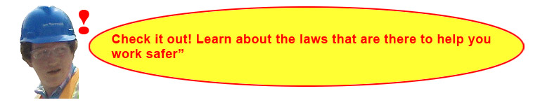 Guy says: Check it out! Learn about the laws that are there to help you
    work safer