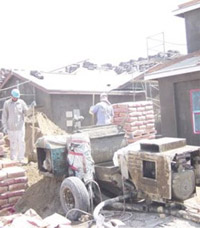 Plaster mixing