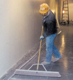 Laborer sweeping