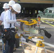 Person using a power tool