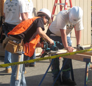 Person using a power tool