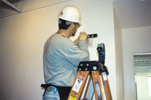 Two carpenters at commercial job site
