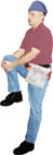 Carpenter exercising: Stretching lower back and hips
