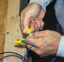 Carpenter working in a bent or stooped posture
