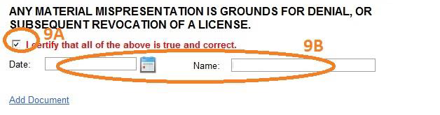 Page/Tab 9: Certification, Date and Signature