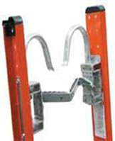 Example of top ladder securing brackets.