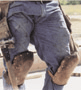 Carpenter wearing knee pads