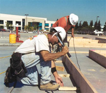 Carpenter hammering