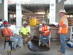 Workers being trained