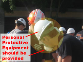 Personal protective equipment should be provided