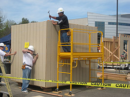 Man standing on scaffold