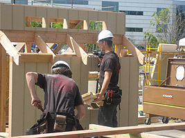 Man standing on scaffold