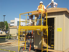 People using a scaffold