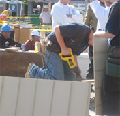 Person using a power tool