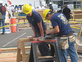 Man using a power saw