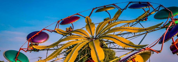 Paratrooper amusement ride at an amusement park.